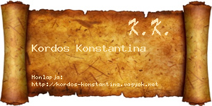 Kordos Konstantina névjegykártya